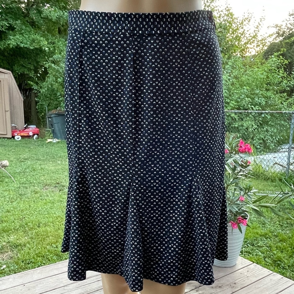Talbots Black Stretchy Square Brushes Skirt Sz 2P